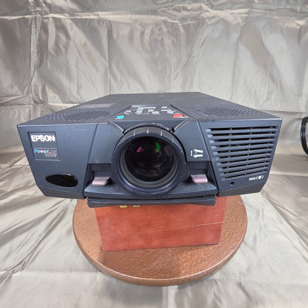 Epson PowerLite 5500C LCD Projector ELP-5500 Black Vintage Tested Working